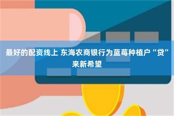最好的配资线上 东海农商银行为蓝莓种植户“贷”来新希望